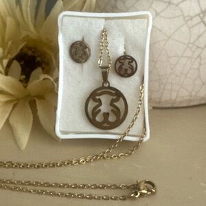 🎁Set Stainless steel  Necklace and earrings for women and girls ❤️